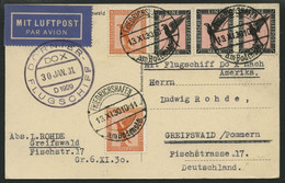 DO-X LUFTPOST 7.c.d. BRIEF, 13.11.1930, Aufgabe Friedrichshafen, Via Rio Nach Europa, Mit Durchgangsstempel 22.IV.31, Fr - Brieven En Documenten