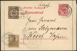 DP CHINA P Va BRIEF, Petschili: 1901, 3 Pf. Reichspost Mit Stempel TONGKU 12.5.01 Und 1/2 C. China Auf 10 Pf. Dt. Reich  - China (kantoren)