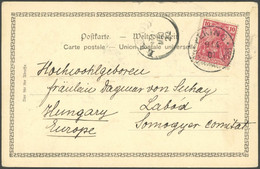 DP CHINA P Vc BRIEF, Petschili: 1910, 10 Pf. Reichspost Mit Stempel PEKING 9.4.01 Auf Ansichtskarte Nach Ungarn, Pracht - China (kantoren)