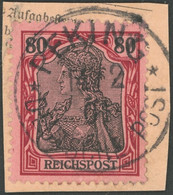 DP CHINA P Vh BrfStk, Petschili: 1901, 80 Pf. Reichspost Auf Postabschnitt Mit Zentrischem Stempel PEKING 14.2.01, Prach - China (kantoren)