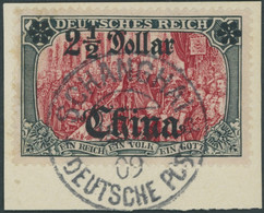 DP CHINA 37 BrfStk, 1905, 21/2 D. Auf 5 M., Ohne Wz., Prachtbriefstück, Gepr. Bothe, Mi. (380.-) - China (kantoren)