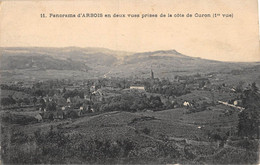 CPA 39 PANORAMA D'ARBOIS EN DEUX VUES PRISES DE LA COTE DE CURON - Autres & Non Classés