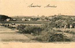 Mas Saintes Puelles * Route Et Vue Générale Du Village * Scène Agricole Fenaison Faux Foins - Other & Unclassified