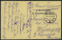 MSP VON 1914 - 1918 (Torpedoboot S 33), 14.12.1914, Violetter L2 3. Kompagnie II. Torpedo- Division, Poststempel Wilhelm - Maritiem