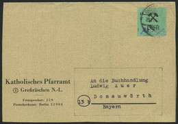 GROSSRÄSCHEN 25IIPFI BRIEF, 1945, 12 Pf. Schwarz Auf Grün, Type II, Mit Plattenfehler P Von Post Offen, Auf Bedarfsbrief - Private & Lokale Post