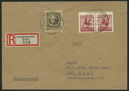 THÜRINGEN 99BXat BRIEF, 1945, 30 Pf. Olivgrau, Ungezähnt, Vollgummierung, Gelblichgraues Papier, Auf Einschreibbrief Nac - Andere & Zonder Classificatie