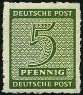 WEST-SACHSEN 116CY *, 1945, 5 Pf. Roßwein, Durchstochen 10, Wz. 1Y, Falzrest, Pracht, Gepr. Zierer - Andere & Zonder Classificatie