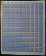 WEST-SACHSEN 134Xw **, 1945, 20 Pf. Blau, Wz. 1X, Im Bogen (100), Dabei Abart 134II (Feld 79), Pracht - Andere & Zonder Classificatie