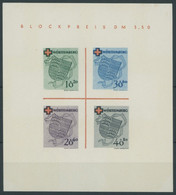 WÜRTTEMBERG Bl. 1I/III (*), 1949, Block Rotes Kreuz, Type III: Zwei Blaue Schräglinien Rechts Von Der 30, Pracht, Mi. 15 - Other & Unclassified