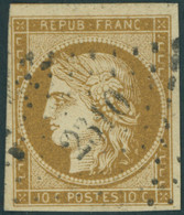 FRANKREICH 1a O, 1850, 10 C. Gelbbraun, Nummernstempel 2310, Pracht, Mi. 400.- - Andere & Zonder Classificatie
