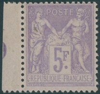 FRANKREICH 76 **, 1877, 5 Fr. Violett Auf Helllila, Kleine Gummifreie Stelle, Pracht, Gepr. Pfenninger, Mi. (450.-) - Andere & Zonder Classificatie