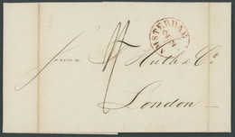 NIEDERLANDE 1847, Roter K1 AMSTERDAM Auf Brief Nach London, Reg-büge Sonst Pracht - Other & Unclassified