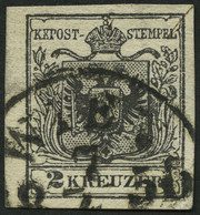 ÖSTERREICH 2Ya O, 1854, 2 Kr. Schwarz, Maschinenpapier, Type III, K1 WIEN 1. EXP., Pracht - Andere & Zonder Classificatie