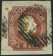 PORTUGAL 5 BrfStk, 1855, 5 R. Rotbraun, Glattes Haar, Rechts Lupenrandig, Unten Teils Minimal Berührt Sonst Farbfrisches - Used Stamps