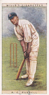 Cricketers 1929 - 37 AC Russell, Essex -  Wills Cigarette Card - Cricket, Sport - Wills