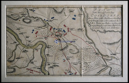 COSSDORF, Schlacht Vom 20.2.1760 Mit Umgebung, Altkolorierter Kupferstich Von Ca. 1760 - Prenten & Gravure