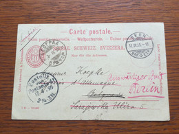 K30 Schweiz Ganzsache Stationery Entier Postal P 27 Von Bern Nach Belgrad Dann Nach Berlin - Entiers Postaux