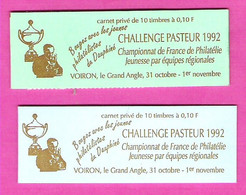 Lot 2 Carnets Privés Scellés 10 Timbres Briat 0f10 Challenge Pasteur 1992 Voiron Bigabox Et Philatélie Française - Other