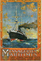 Delcampe - Reproduction D'une Lithographie Exécutée 1885 Pour La Compagne Des Messageries Maritimes - CPM - Dampfer