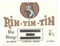 Etiquettes De Vin  -    Rin-Tin-Tin  -  R. Coutant  à  Mauléon  (79)  -  Thème Chien - Honden