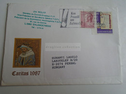 D189815   Luxembourg  Lettre  -Cover  1991  -Caritas 1987 -    Flamme   Kee Promill Am Automobil - Lettres & Documents