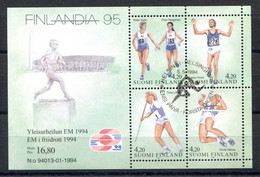 RC 22728 FINLANDE COTE 10€ BF N° 12 SPORT CHAMPIONNAT D'EUROPE D'ATHLETISME FINLANDIA 95 OBLITÉRÉ FINE USED - Blocchi E Foglietti