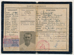 ALGERIE - FISCAL 50F Type Daussy Impôt Du Timbre, Sur Carte D'identité - Alger 1947 - Andere & Zonder Classificatie