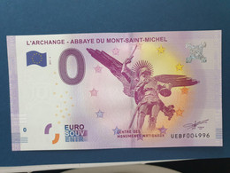 Billet Souvenir 0 Euros 2017 L Archange  Abbaye Du Mont St Michel - Andere