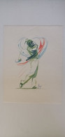 Impression Sur Papier Arches D'un Golfeur En Mouvement Signé Royer - Other & Unclassified