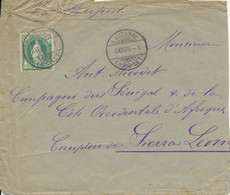 1885 25c SEUL Sur Lettre > SIERRA LEONE VIA LIVERPOOL - LAUSANNE 8/8/85 - Cachet D'arrivée HELVETIA DEBOUT SUISSE - Covers & Documents