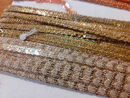 GALON RUBAN Paillettes Sequins Or COUTURE MERCERIE - Encajes Y Tejidos