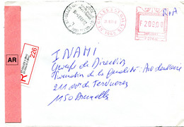 2001 R-enveloppe St Gilles Naar Bruxelles - Gefr. F 209.00  P 2744 + Stempel Speciaal Loket - 2000-...