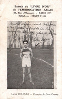 Demi-fond, Athlétisme - Lucien Dolquès, Champion De France De Cross-Country 1925, Publicité Embrocation Salas - Athletics