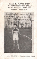 Demi-fond, Athlétisme - Lucien Dolquès, Champion De France De Cross-Country 1925, Publicité Embrocation Salas - Atletica