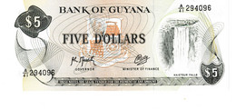 Guyana P.22 5 Dollars 1992  Unc - Guyana