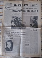 RARO GIORNALE IL TEMPO 12/9/1971 KRUSCEV STRONCATO DA INFARTO - ANNA MARIA PIERANGELI SUICIDA - Altri