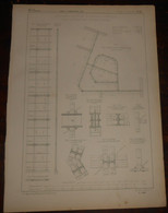 Plan De Pans De Fer Exécutés Rue Rochechouart Numéros 79 Et 81. 1871. - Otros Planes