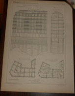 Plan De Maison  Fondée Sur 42 Puits, Rue Rochechouart Numéros 79 Et 81. 1871. - Other Plans