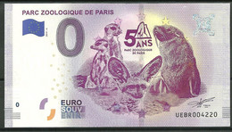 Billet Souvenir 0 Euros 2019 PARC ZOOLOGIQUE DE PARIS - Otros