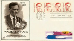 Walter Lippmann.,journalise.Contribua à Populariser Le Terme De «guerre Froide». FDC 1985 - 1981-1990