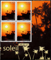 Polynésie Fr. 2014 - Soleil Couchant - Bloc De 4 Avec Coin Daté Neufs // Rares - Unused Stamps