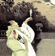 CIRCA 1930 1950 Pierrot à La Lune CHAMPAGNE HEIDSIECK REIMS BEDAR IMPRIMEUR REIMS SUPERBE VOIR SCANS - Menú