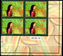 Polynésie Fr. 2015 - Espoir Pour L'avenir - Bloc De 4 Avec Coin Daté Neufs - Unused Stamps