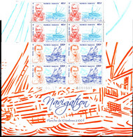 Polynésie Fr. 2017 - Navigateurs, Bateaux - Bloc De 4 Avec Coin Daté Neufs - Unused Stamps