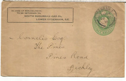 GRAN BRETAÑA ENTERO POSTAL  SYDENHAM SOUTH SUBURBAN GAS CO 1914 - Gaz