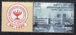 Tab + My Stamp 2020 MNH India, Shikshayatan Foundation, Education, - Nuevos