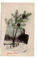 Joyeux Noel -- 1909 -- Paysage De Neige Et Branche De Sapin .........à Saisir - Other & Unclassified