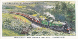Wonderful Railway Travel, 1937 - 3 Ravenglass & Eskdale  Railway Cumbria   - Churchman Cigarette Card - Trains - Churchman
