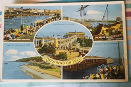 A358 SOUTHEND-ON-SEA - PIER ENTRANCE, BOATING LAKE, THE GOLDEN HIND AND MARINE PARADE, STEAMERS 1961 - Southend, Westcliff & Leigh