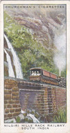 Wonderful Railway Travel, 1937 - 1Nilgiri Hills Railway, India  - Churchman Cigarette Card - Trains - Churchman